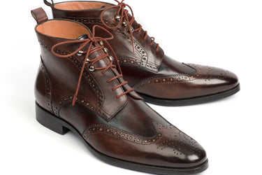 Paul Parkman Men's Wingtip Ankle Boots in Brown
