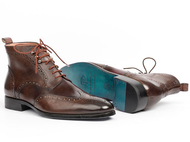 Paul Parkman Men's Wingtip Ankle Boots in Brown