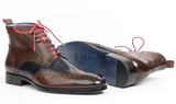 Paul Parkman Men's Wingtip Ankle Boots in Brown & Blue