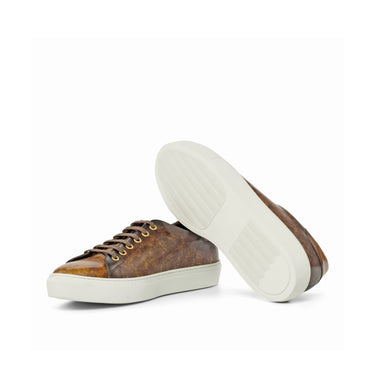 DapperFam Rivale in Brown Men's Hand-Painted Italian Leather Trainer in #color_