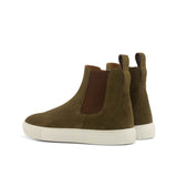 DapperFam Gallant in Khaki Men's Lux Suede Chelsea Sport
