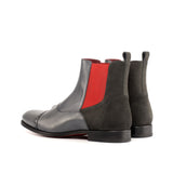 DapperFam Vesuvio in Grey Men's Lux Suede & Italian Leather Chelsea Multi Boot