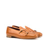 DapperFam Rialto in Tan / Cognac Men's Italian Leather & Italian Pebble Grain Leather Monk Slipper in Tan / Cognac