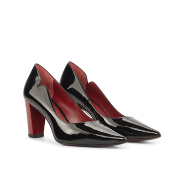 DapperFam Lunetta in Passion Red / Luxury Black Women's Super Soft Patent Leather High Heel