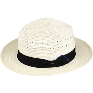Bailey Eli Braided Fedora in Off White #color_ Off White
