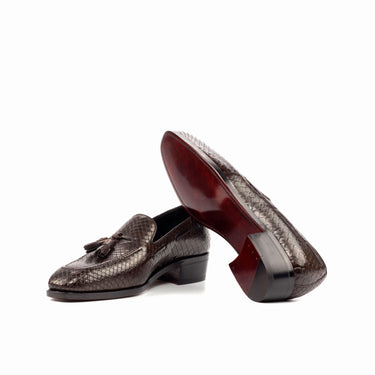 DapperFam Luciano in Dark Brown Men's Italian Leather & Exotic Python Loafer