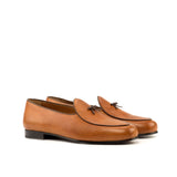 DapperFam Marcello in Cognac / Dark Brown Men's Italian Full Grain Leather Belgian Slipper