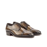 DapperFam Vero in Brown Men's Hand-Painted Patina Derby — Style 4742