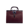 DapperFam Luxe Men's Brief Case in Burgundy Painted Calf