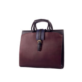 DapperFam Luxe Men's Brief Case in Burgundy Painted Calf