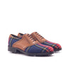 DapperFam Fabrizio Golf in Tartan / Cognac Men's Sartorial & Italian Leather Saddle in Tartan / Cognac