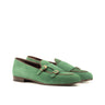 DapperFam Rialto in Forest / Dark Brown Men's Suede & Italian Leather Monk Slipper in Forest / Dark Brown