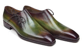 Paul Parkman Men's Side Lace Leather Oxfords in Green & Bordeaux