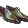 Paul Parkman Men's Side Lace Leather Oxfords in Green & Bordeaux