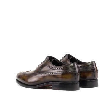 DapperFam Zephyr in Tobacco Men's Hand-Painted Patina Longwing Blucher in