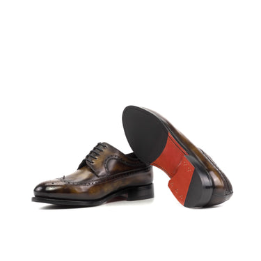 DapperFam Zephyr in Tobacco Men's Hand-Painted Patina Longwing Blucher in #color_