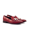 DapperFam Luciano in Red / White Men's Italian Leather Loafer in Red / White