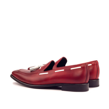 DapperFam Luciano in Red / White Men's Italian Leather Loafer in #color_