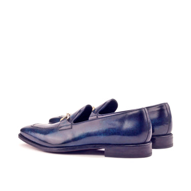 DapperFam Luciano in Denim Men's Hand-Painted Patina Loafer in #color_