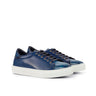 DapperFam Rivale in Navy / Navy Camo Men's Italian Leather Trainer in Navy / Navy Camo