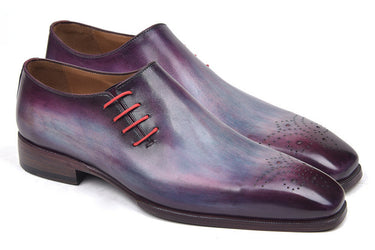 Paul Parkman Men's Side Lace Leather Oxfords in Purple