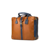 DapperFam Luxe Men's Travel Tote in Cognac Painted Calf
