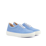 DapperFam Riccardo in Blue Men's Linen Top Sider in Blue