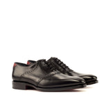 DapperFam Fabrizio in Black / Red Men's Italian Leather Saddle in Black / Red