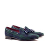 DapperFam Luciano in Blackwatch / Jeans / Cobalt Blue Men's Sartorial & Italian Patent Leather Loafer in Blackwatch / Jeans / Cobalt Blue