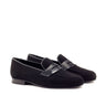 DapperFam Enzo in Black Men's Suede Slipper in Black
