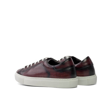 DapperFam Rivale in Burgundy Men's Hand-Painted Patina Trainer in