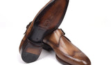 Paul Parkman Men's Wingtip Single Monkstraps in Brown & Camel