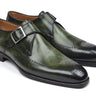 Paul Parkman Men's Wingtip Single Monkstraps in Green