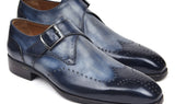 Paul Parkman Men's Wingtip Single Monkstraps in Navy