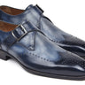 Paul Parkman Men's Wingtip Single Monkstraps in Navy