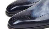 Paul Parkman Men's Wingtip Single Monkstraps in Navy