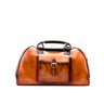 DapperFam Luxe Men's Travel Duffle in Cognac / Black Painted Calf