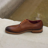 DapperFam Vero in Cognac Men's Italian Leather Derby