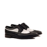 DapperFam Zephyr in Black / White Men's Italian Leather Longwing Blucher in Black / White