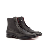 DapperFam Ryker in Black Men's Italian Leather & Italian Pebble Grain Leather Moc Boot