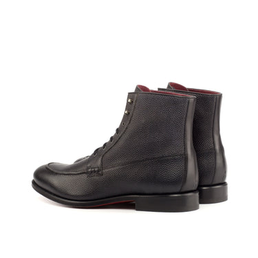 DapperFam Ryker in Black Men's Italian Leather & Italian Pebble Grain Leather Moc Boot in