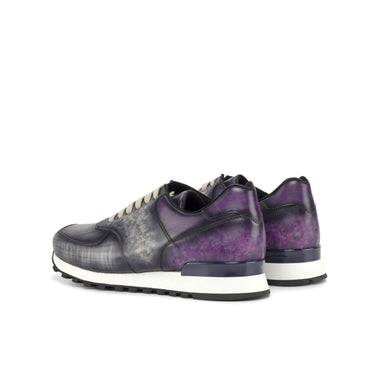 DapperFam Veloce in Grey / Purple Men's Hand-Painted Patina Jogger in #color_