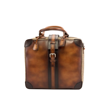 DapperFam Luxe Men's Travel Tote in Tweed Sartorial