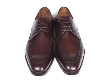 Paul Parkman Men's Leather Apron Derby Shoes in Brown & Bordeaux