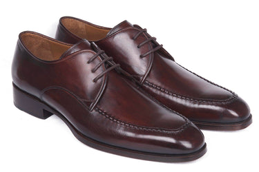 Paul Parkman Men's Leather Apron Derby Shoes in Brown & Bordeaux
