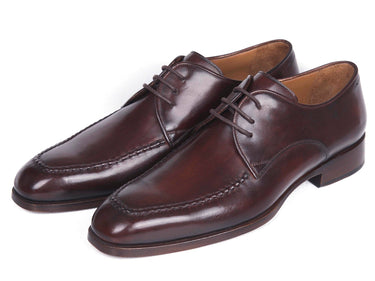 Paul Parkman Men's Leather Apron Derby Shoes in Brown & Bordeaux