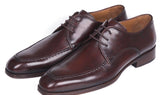 Paul Parkman Men's Leather Apron Derby Shoes in Brown & Bordeaux