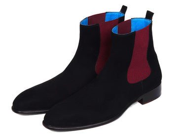 Paul Parkman Men's Suede Chelsea Boots in Black