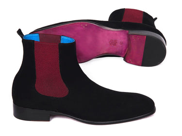 Paul Parkman Men's Suede Chelsea Boots in Black