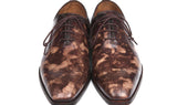 Paul Parkman Men's Hand-Painted Wholecut Oxfords in Brown Camouflage